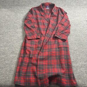 Vintage Pendleton Robe Mens XL Red Plaid Wool Flannel Shawl Collar USA Lounge